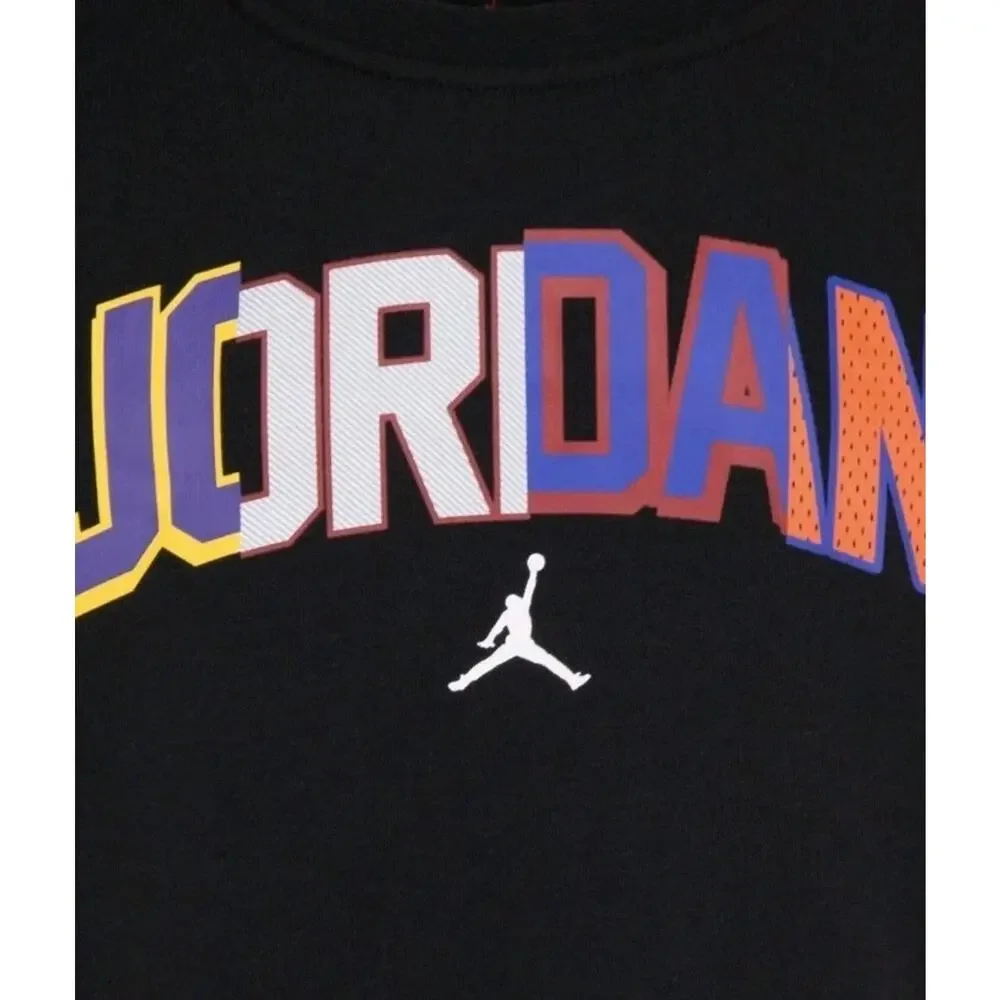 Vintage Jordan Black Crewneck Sweater 23 Colorblock Colorful Top Youth Big Boy L - Picture 3 of 10